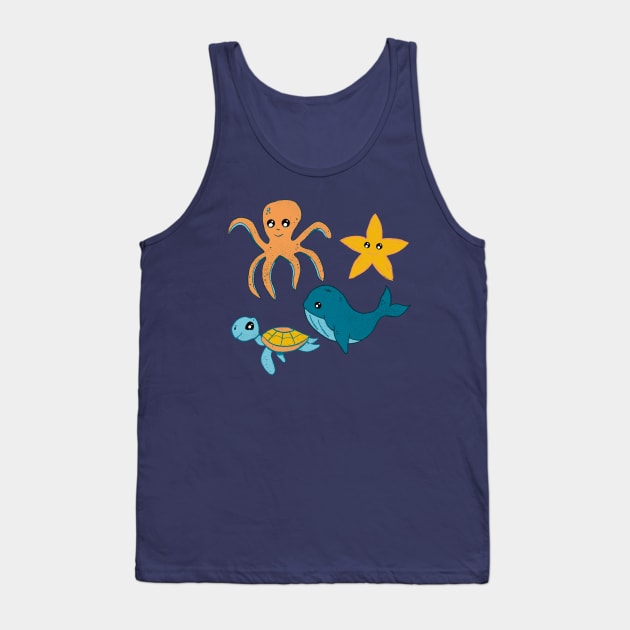 Cute Sea Creatures Tank Top by ksrogersdesigns